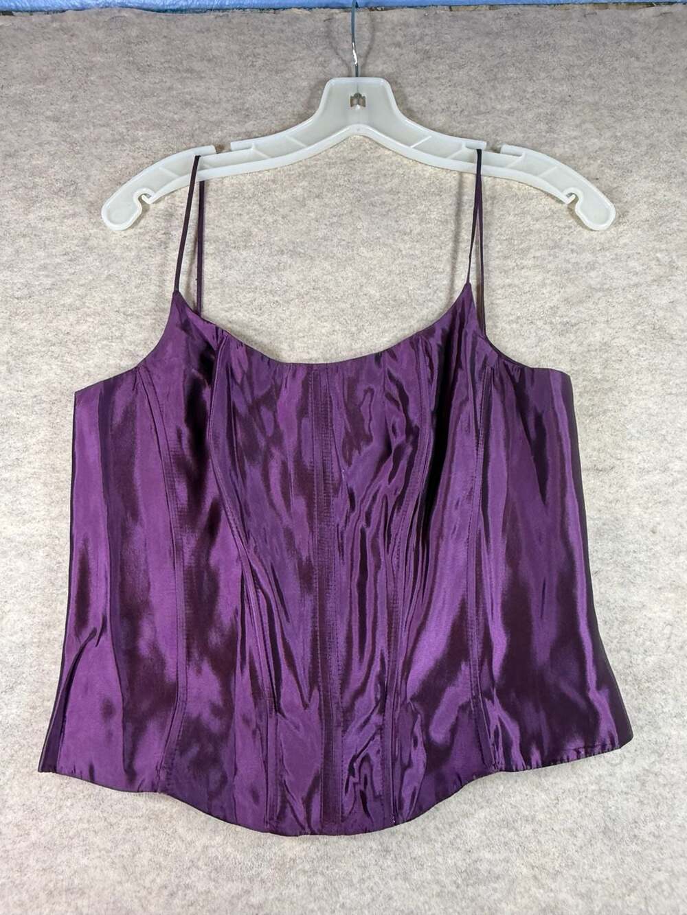 Michaelangelo Vintage Y2K Iridescent Purple Corset Bustier Top